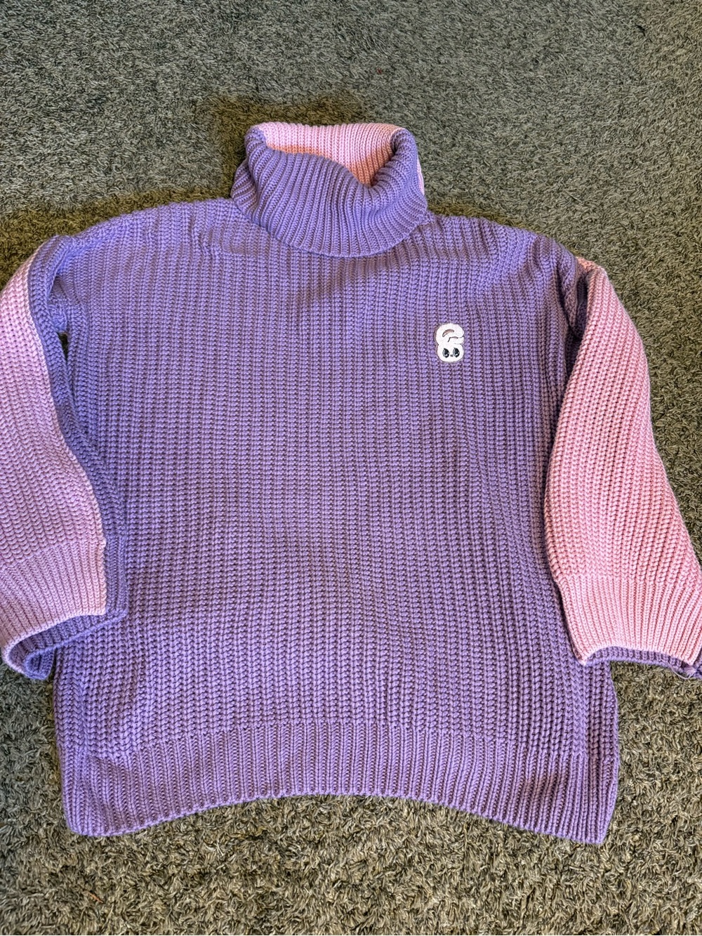 Lazy Oaf Lavender and Pink Turtleneck Sweater